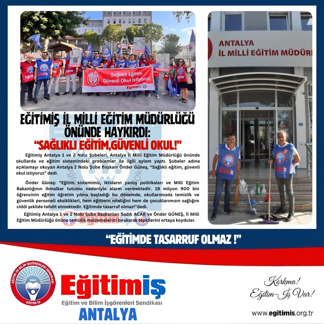 EĞİTİMDE TASARRUF OLMAZ BASIN AÇIKLAMASI